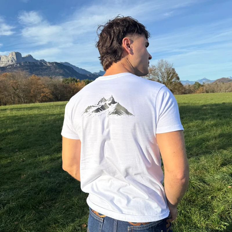 T-shirt Blanc Montagne