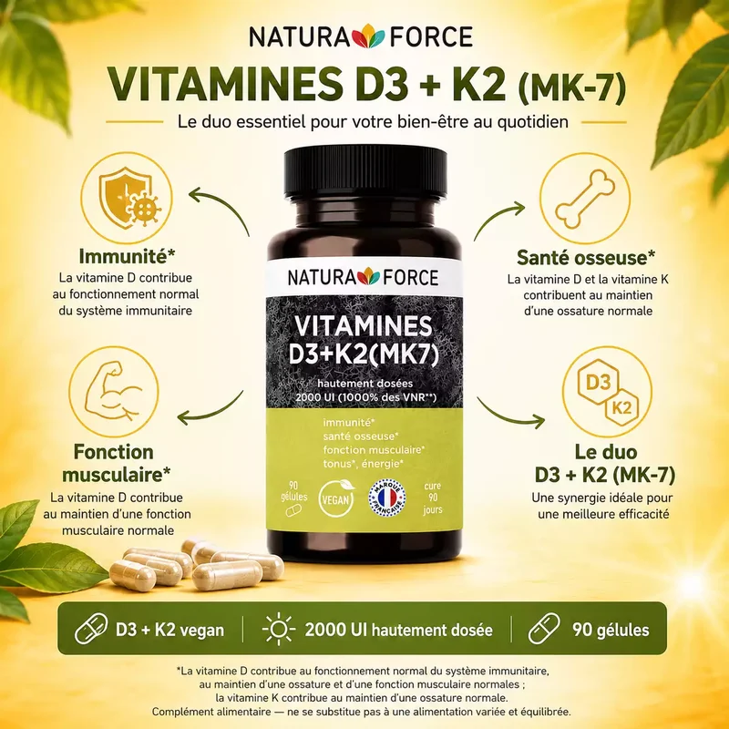 Vitamine D3K2 (MK7) végétale