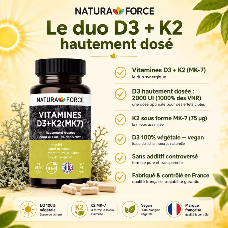 Vitamine D3K2 (MK7) végétale