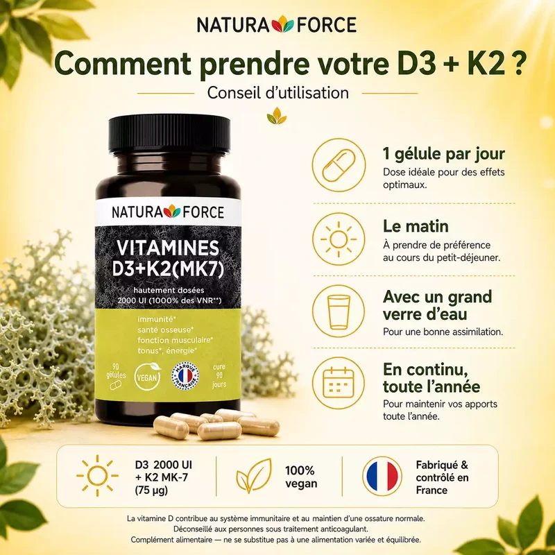 Vitamine D3K2 (MK7) végétale