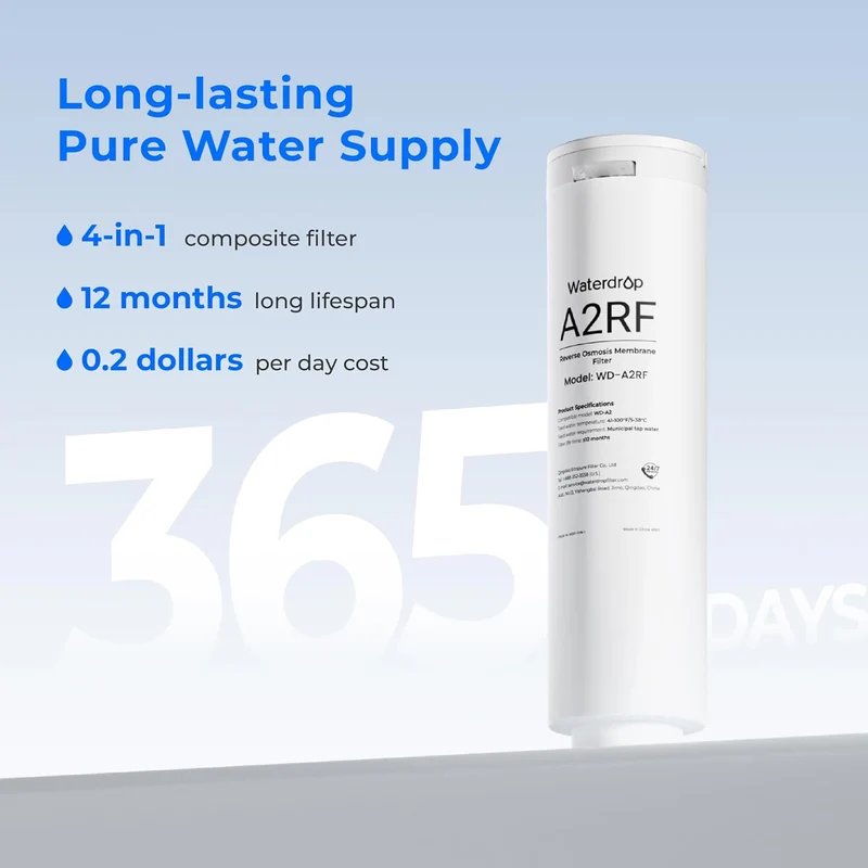 WD-A2RF Filter for Waterdrop A2 Reverse Osmosis System, 2-YEAR COMBO