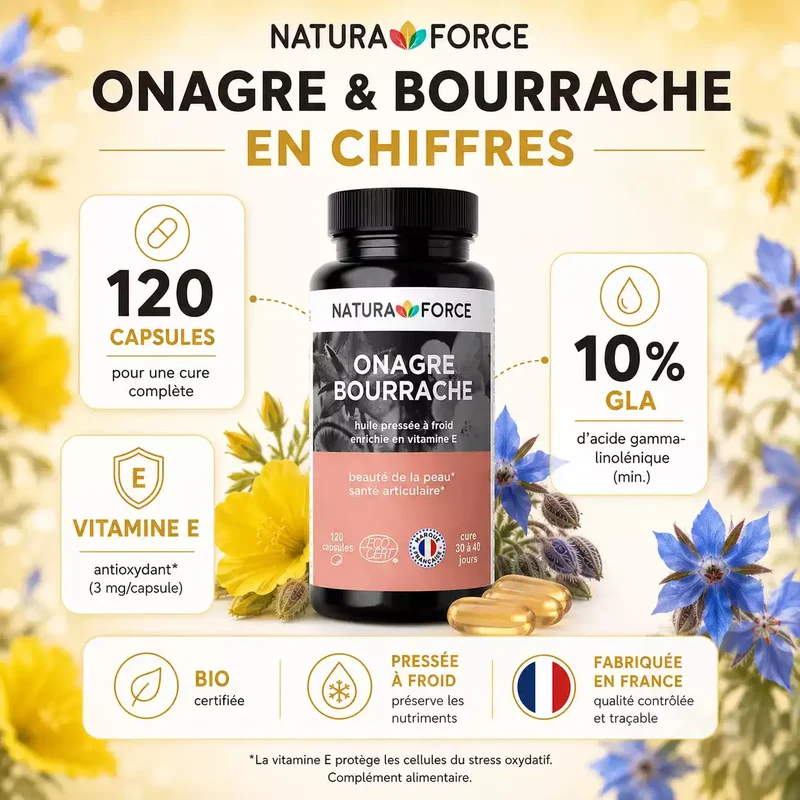 Huile onagre bourrache bio
