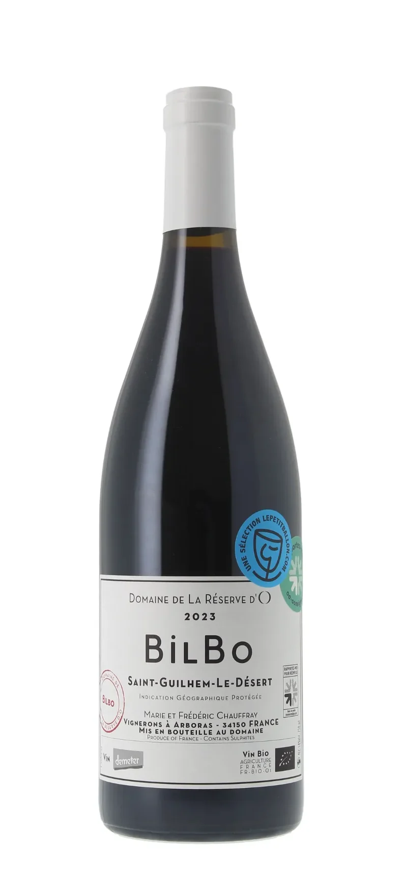 Domaine de La Réserve d'O - Bilbo - IGP Saint-Guilhem-le-Désert - Rouge - 2023