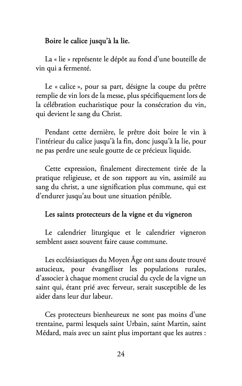 Vin sacré, sacré vin
