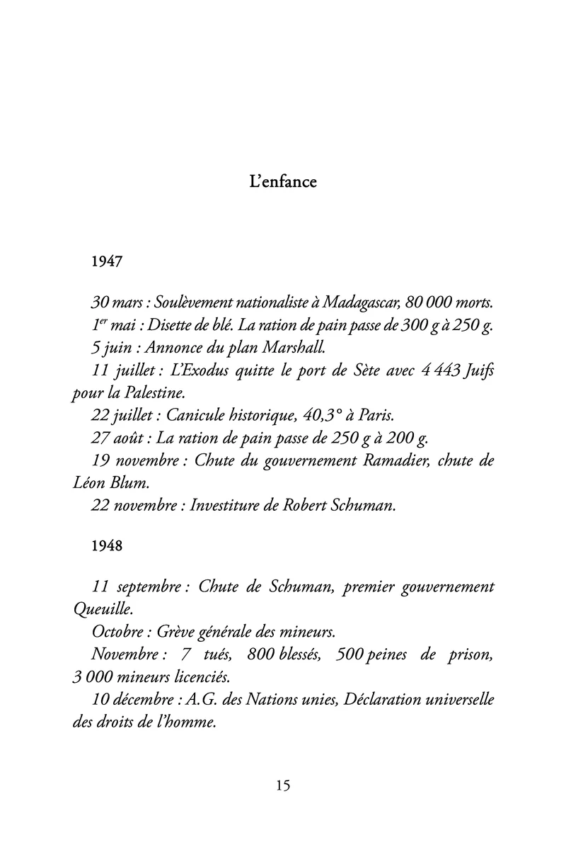 Mémoires de l'enfant de l'Amour