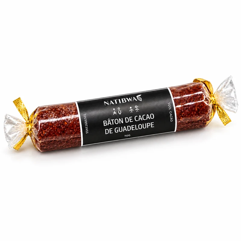Bâton de cacao de Guadeloupe 100 % cacao 70 g