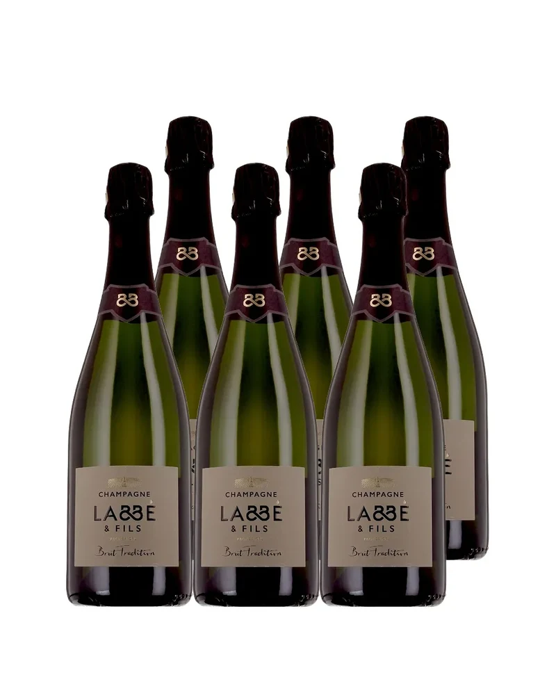 Champagne Labbé & Fils - Brut Tradition 1er Cru - Un champagne royal - 6 bouteilles - AOP Champagne - Blanc