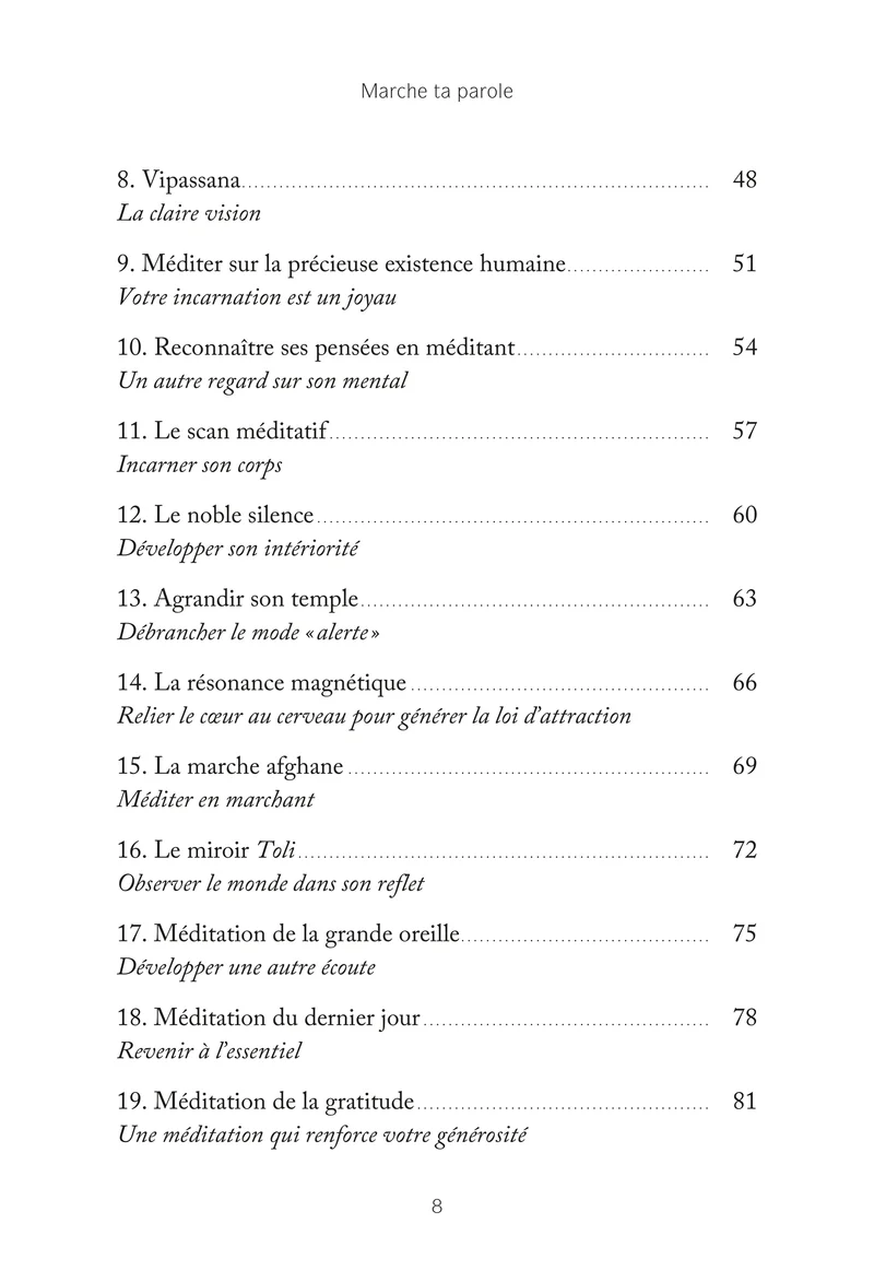 MARCHE TA PAROLE - 108 méditations pour passer à l'action