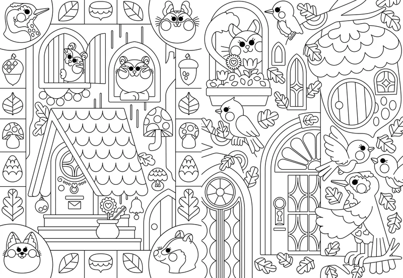 Coloriages effaçables - Forêt enchantée