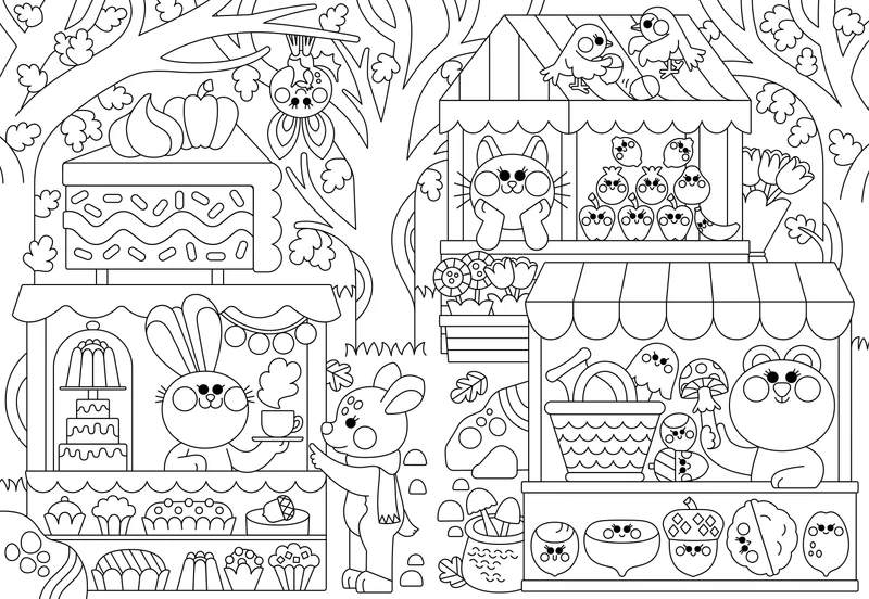 Coloriages effaçables - Forêt enchantée