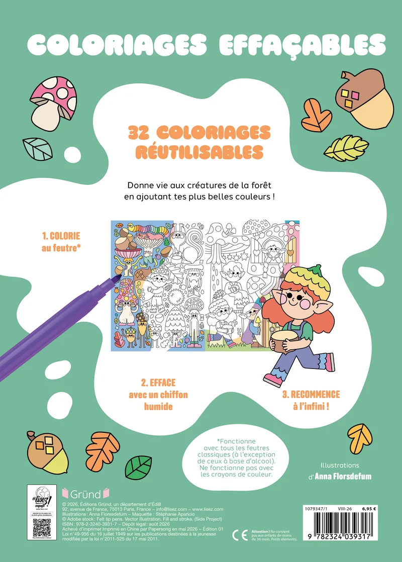 Coloriages effaçables - Forêt enchantée