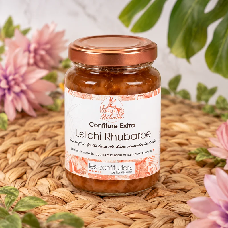 Confiture Extra letchi Rhubarbe (teneur en fruits 92%)