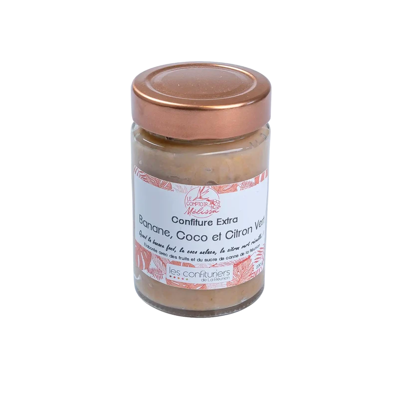 Confiture extra Banane, Coco, Citron Vert