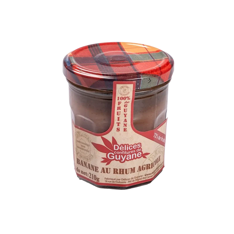 Confiture de bananes au rhum agricole (210g)
