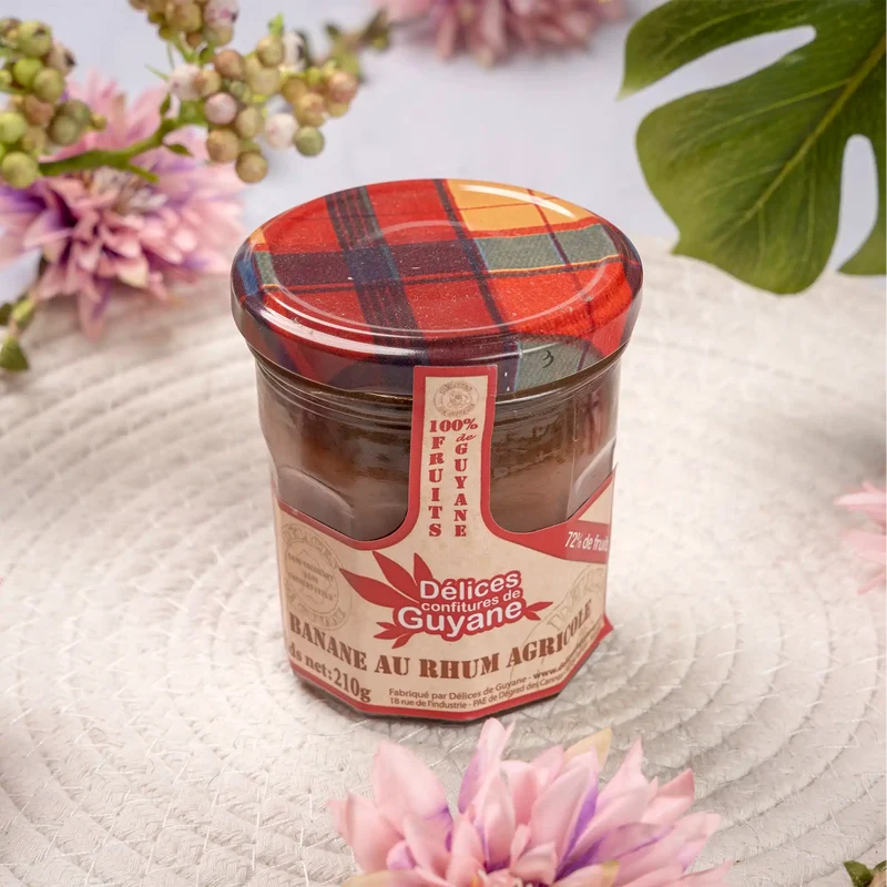 Confiture de bananes au rhum agricole (210g)
