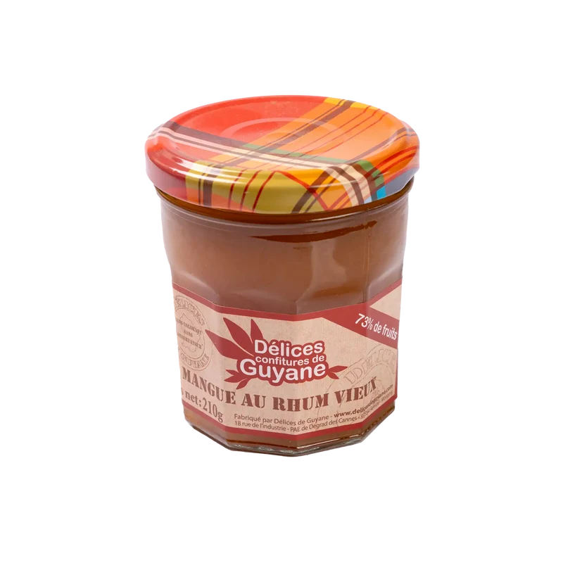 Confiture mangue au vieux rhum (210g)