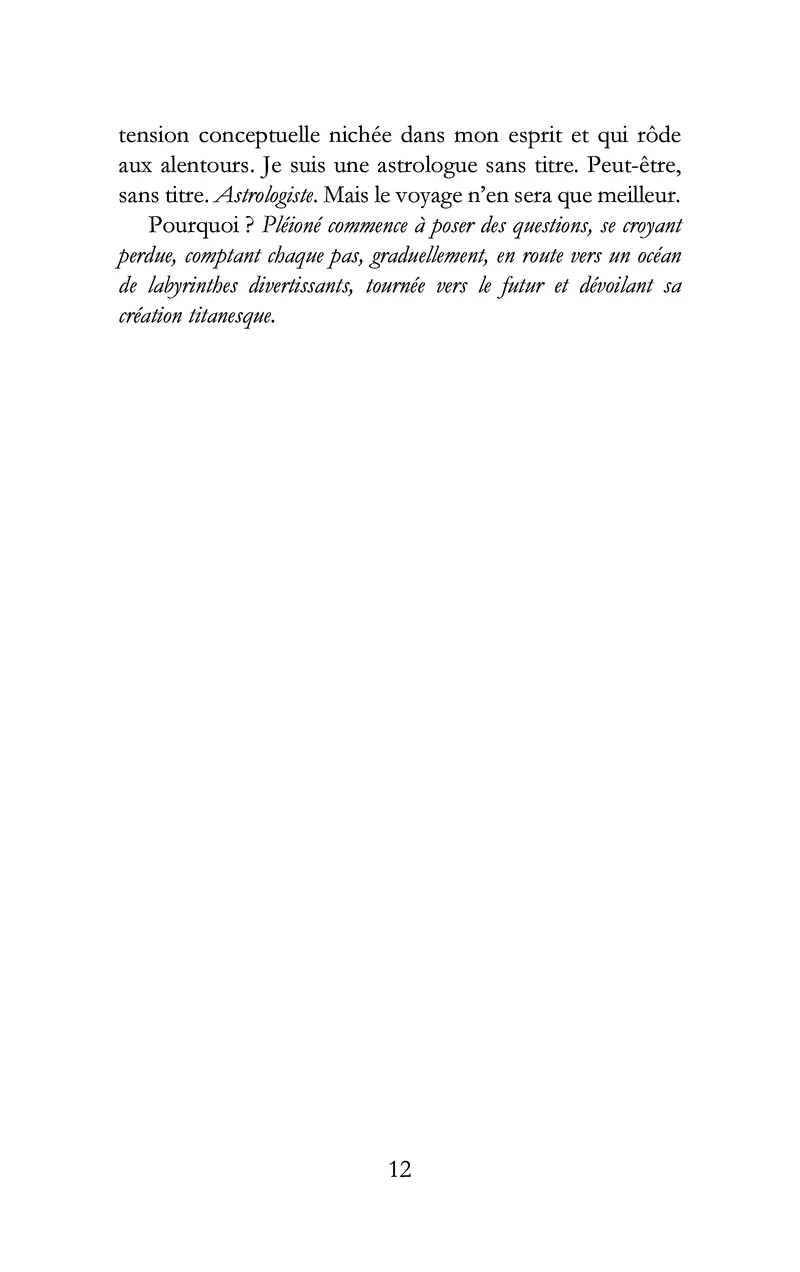 Aries Point ou Le voyage de Pléioné