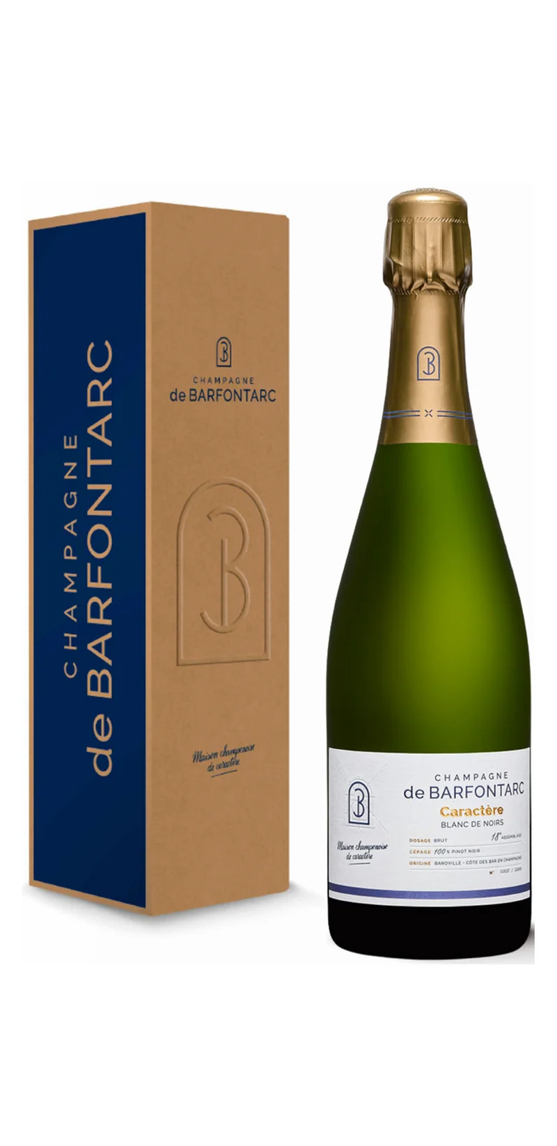 Champagne De Barfontarc - Caractère Blanc de Noirs & étui - AOP Champagne - Blanc