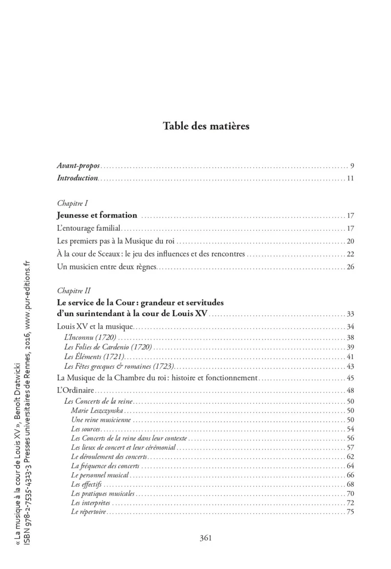 La musique à la cour de Louis XV