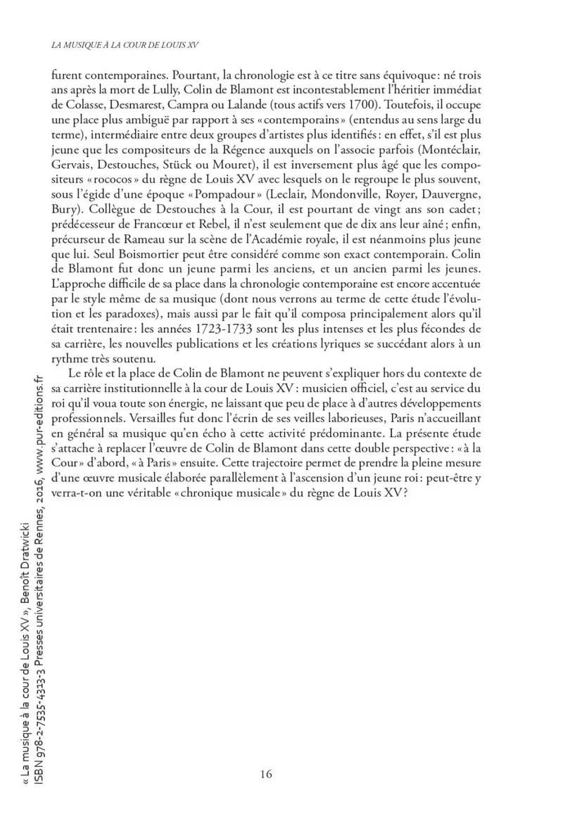 La musique à la cour de Louis XV