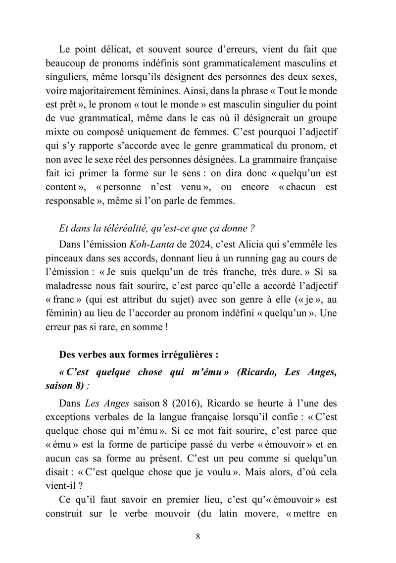La langue française dans les émissions de téléréalité