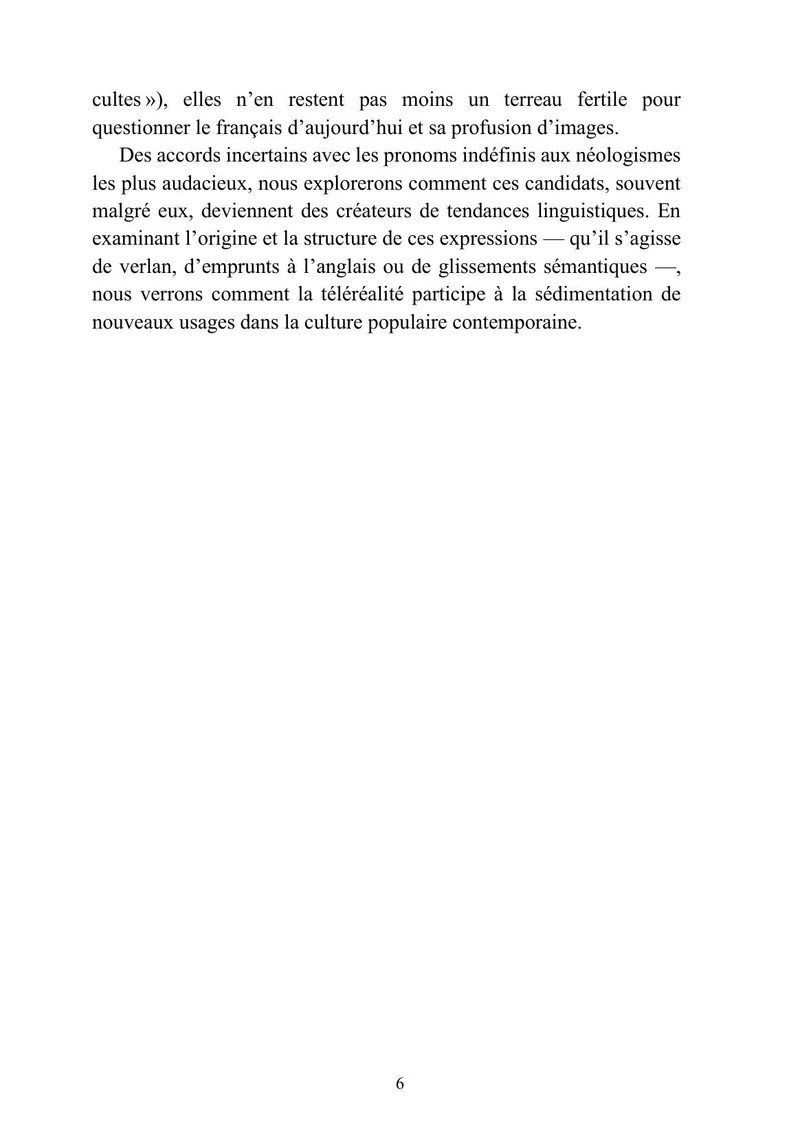 La langue française dans les émissions de téléréalité