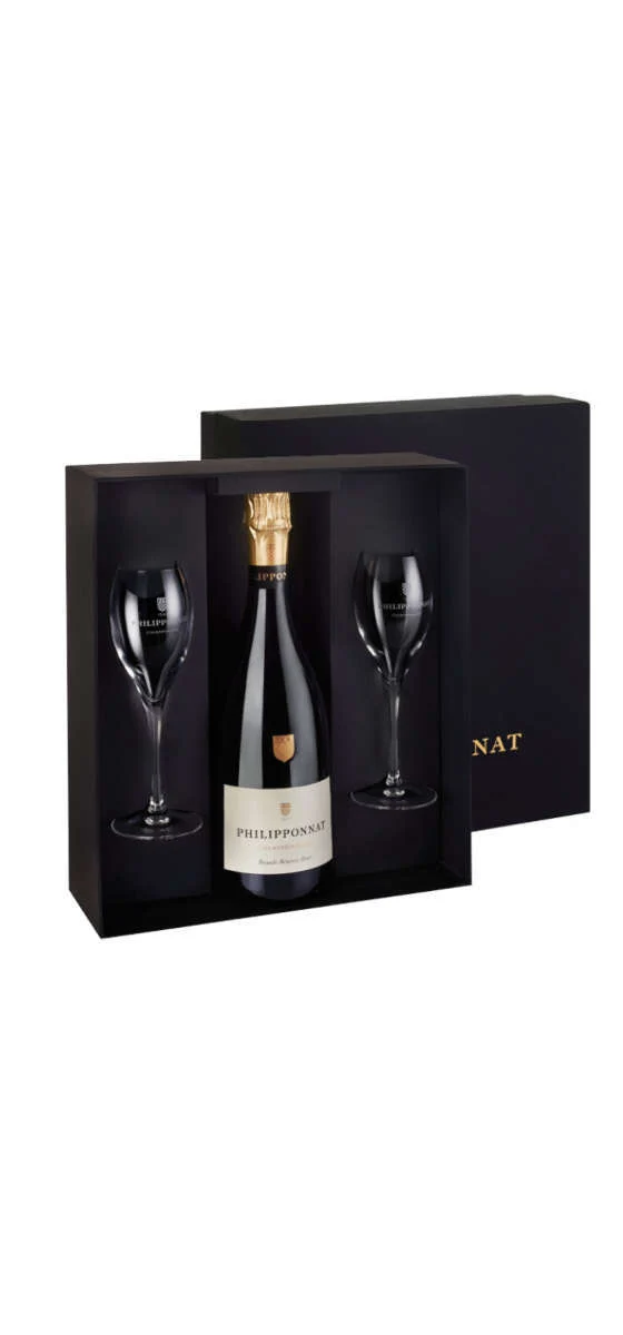 Champagne Philipponnat - Coffret Royale Réserve Brut & 2 flûtes - AOP Champagne - Champagne