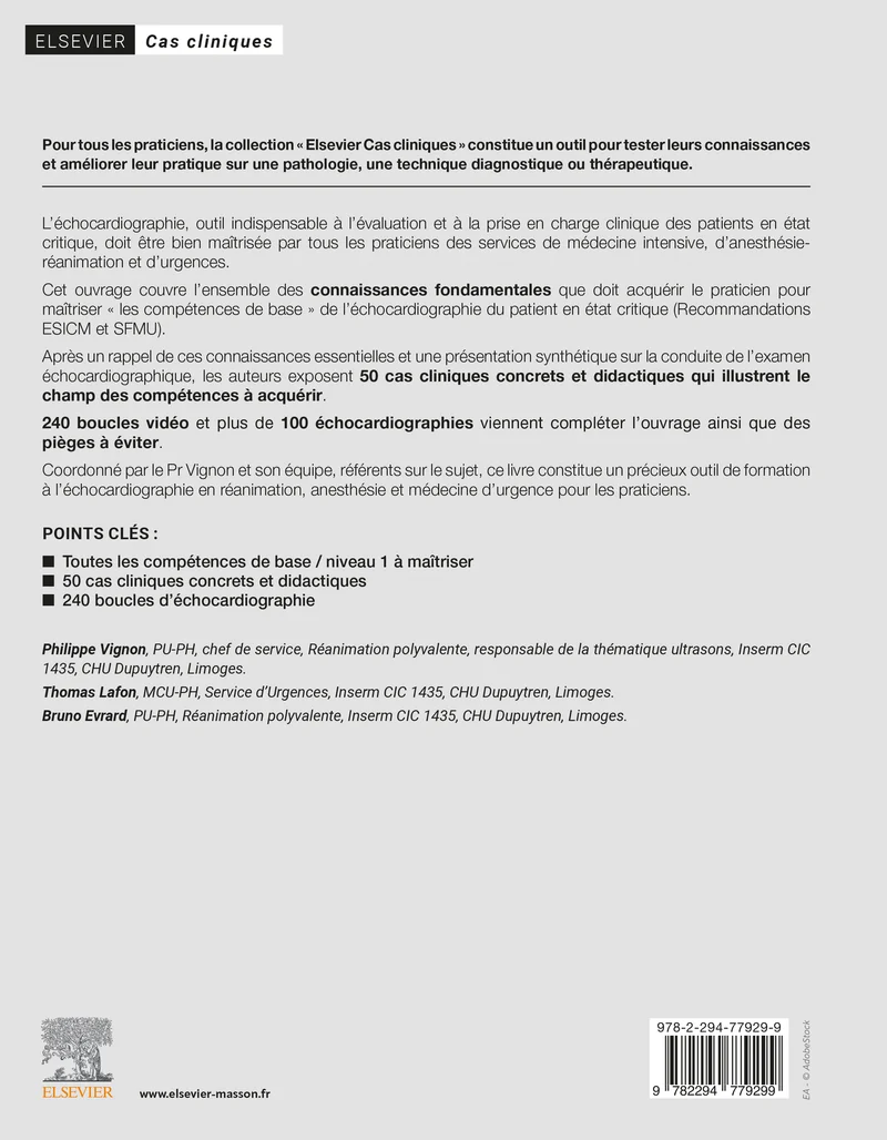 Cas cliniques d'échocardiographie chez le patient en état critique