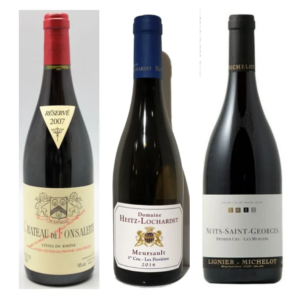 Caisse panachée de Château de Fonsalette 2007 - Domaine Heitz-Lochardet 2016 - Domaine Lignier Michelot 2016 - 2007/2016 - Château de Fonsalette - Domaine Heitz-Lochardet - Domaine Lignier Michelot