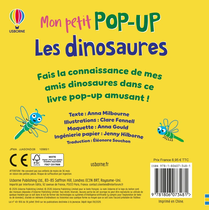 Les dinosaures - Mon petit pop-up - Dès 1 an