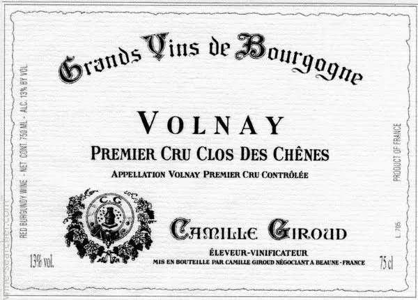 Volnay 1er Cru Clos des Chênes