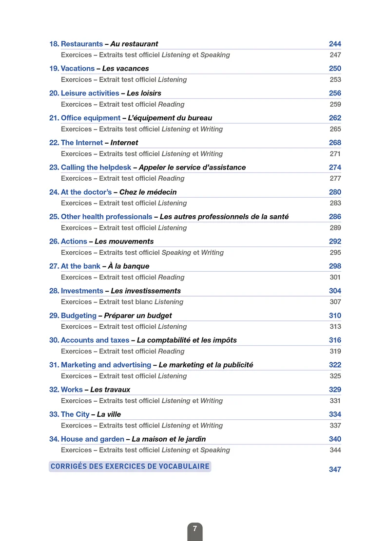 Grammaire - Vocabulaire TOEIC® (conforme aux tests TOEIC®)