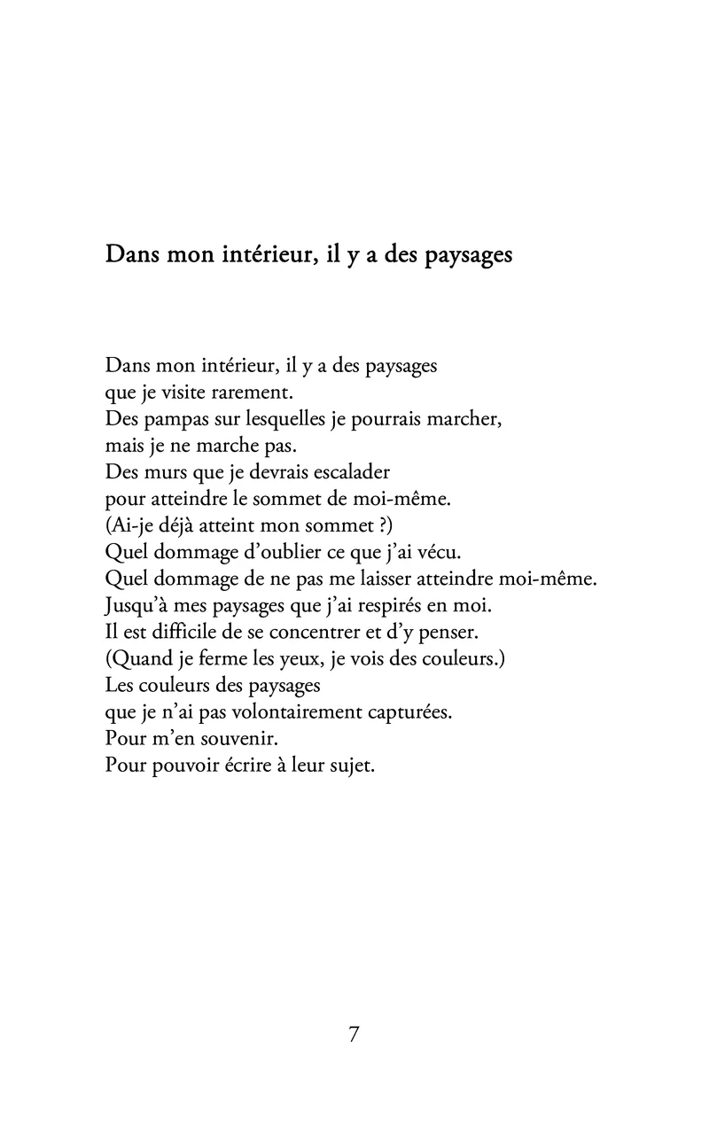 Il y a des paysages à l'intérieur