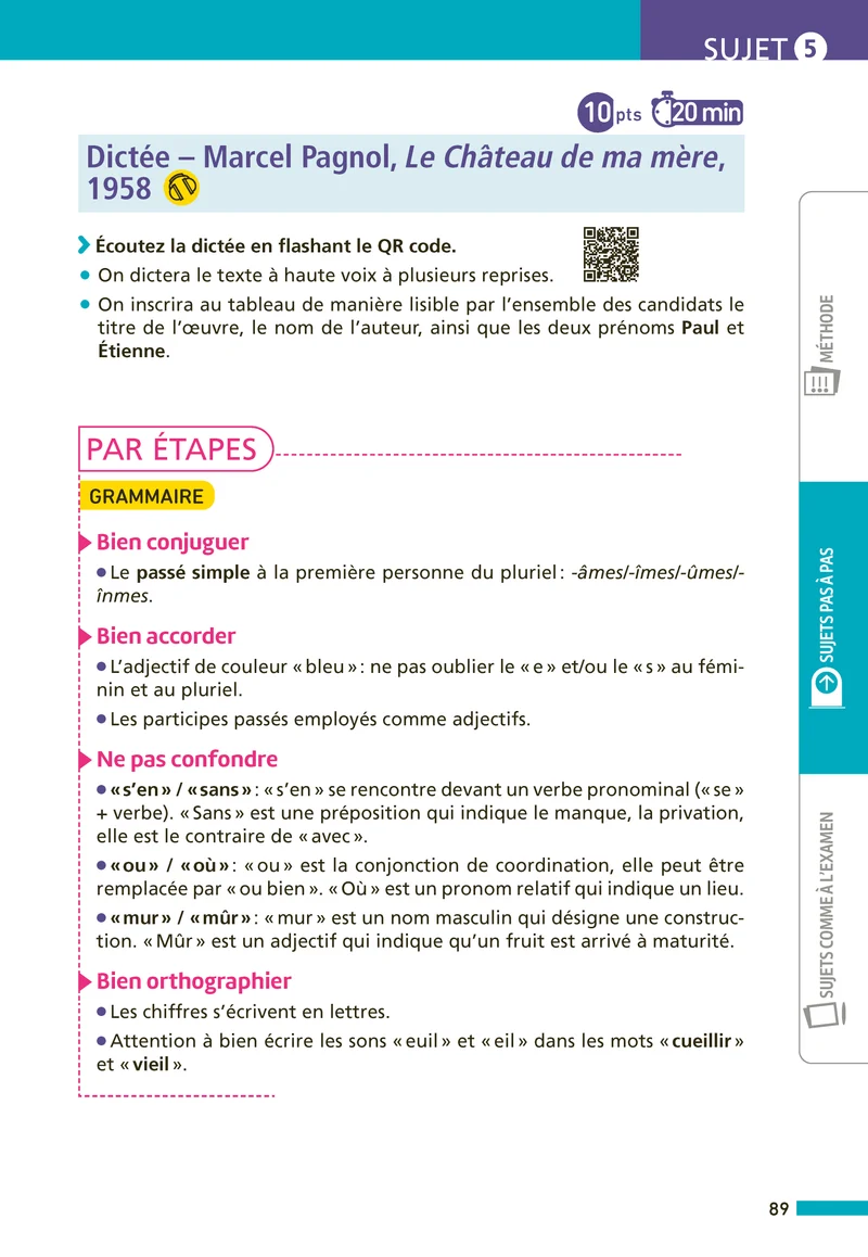 Annales Brevet Français 2027 - Corrigé