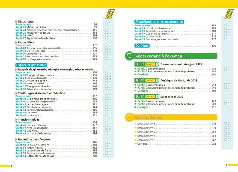 Annales Brevet 2027 Maths - Sujets & Corrigés