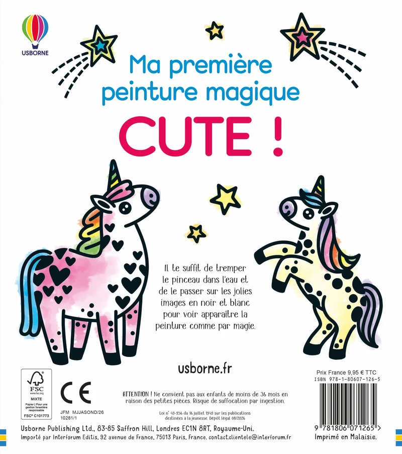 Cute ! - Ma première peinture magique (volume triple) - Dès 3 ans